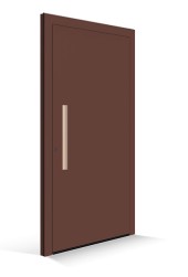 Le Corbusier Porte d'entrée - Remplissage terre sienne brulee - Poignée terre sienne pale