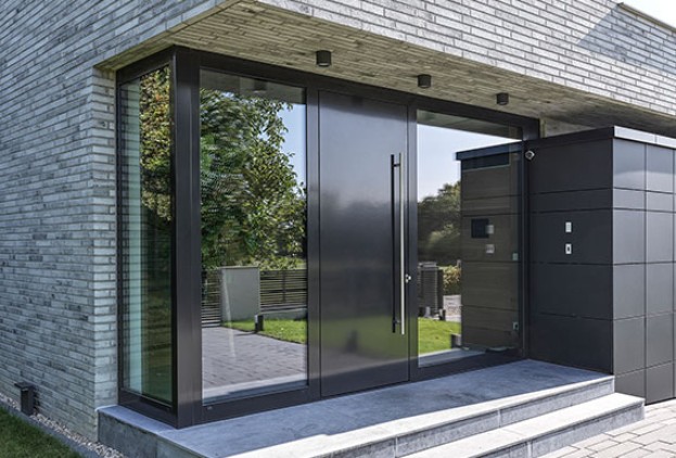 Aluminum front door exterior view